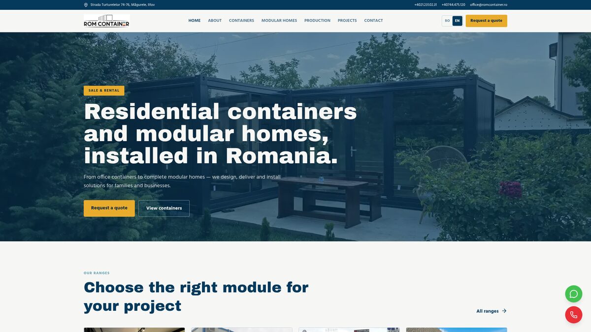 Romcontainer — homepage