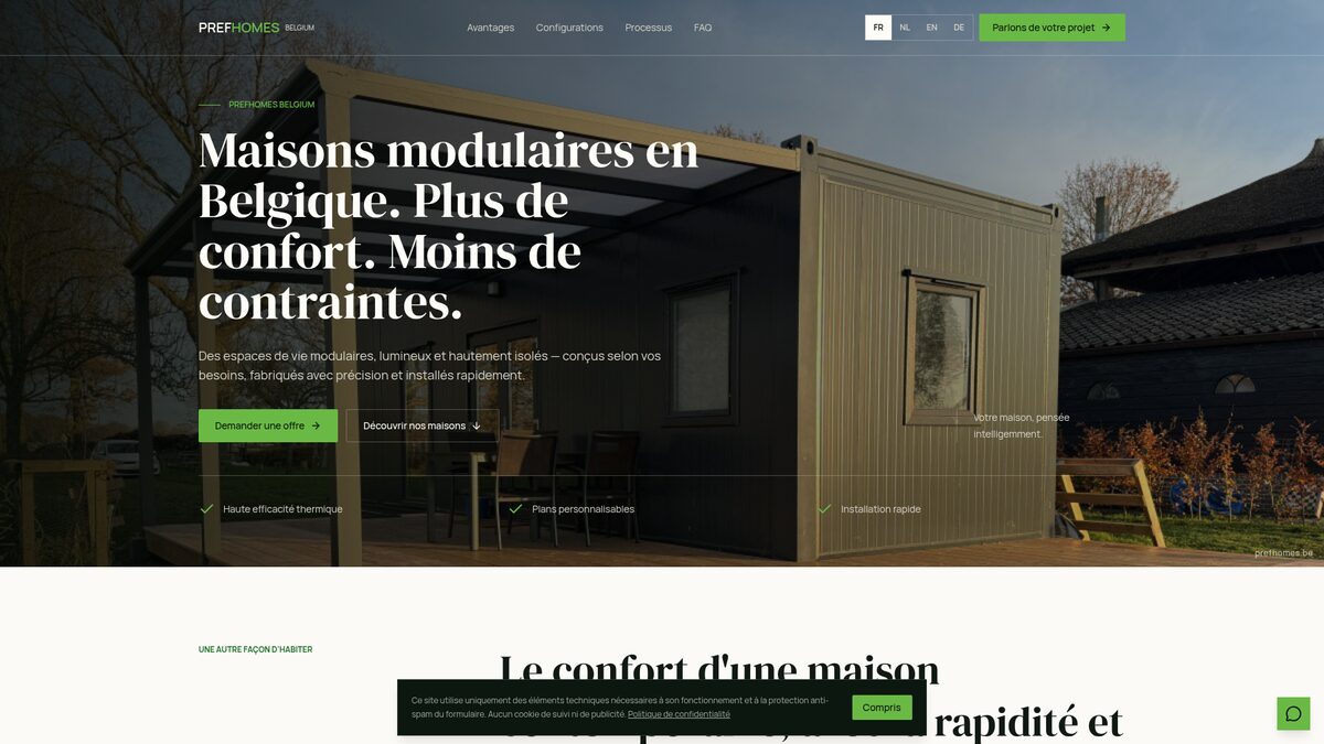 Prefhomes Belgium — homepage